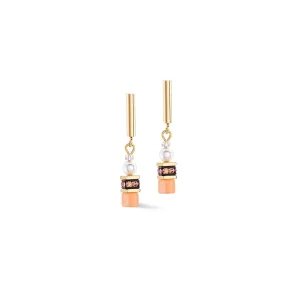 COEUR DE LION Geocube® Mini Fusion Pearls Ohrringe Apricot Crush- Ohrstecker