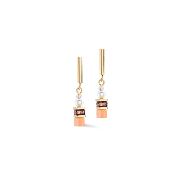 COEUR DE LION Geocube® Mini Fusion Pearls Ohrringe Apricot Crush- Ohrstecker