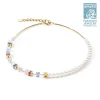 COEUR DE LION Geocube® Precious Fusion Pearls Halskette Mehrfarbig Pastell- Echter Stein