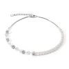 COEUR DE LION Geocube® Precious Fusion Pearls Halskette Weiß- Kristallhalsketten