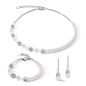 COEUR DE LION Geocube® Precious Fusion Pearls Armband Weiß- Geocube® Tone&In&Tone