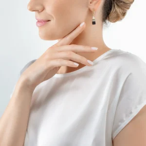 COEUR DE LION Geocube® Precious Fusion Pearls Ohrringe Schwarz-Gold- Edelsteinohrringe