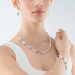 COEUR DE LION Geocube® Precious Fusion Pearls Halskette Weiß- Perlenketten