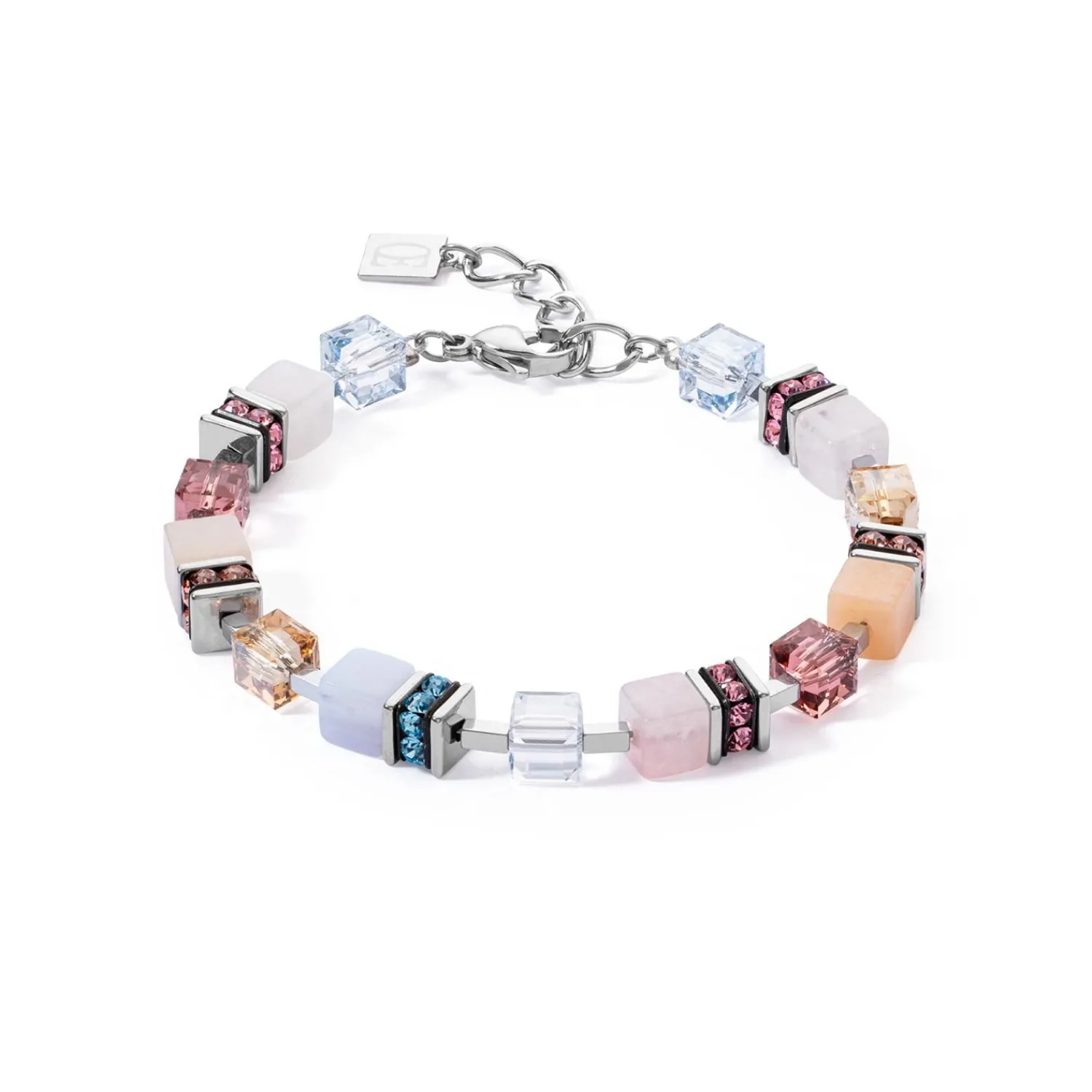 geocube_precious_statemen_0-5.webp COEUR DE LION Geocube® Precious Statement Armband Silber-Pastell- Geocube® Mehrfarbig