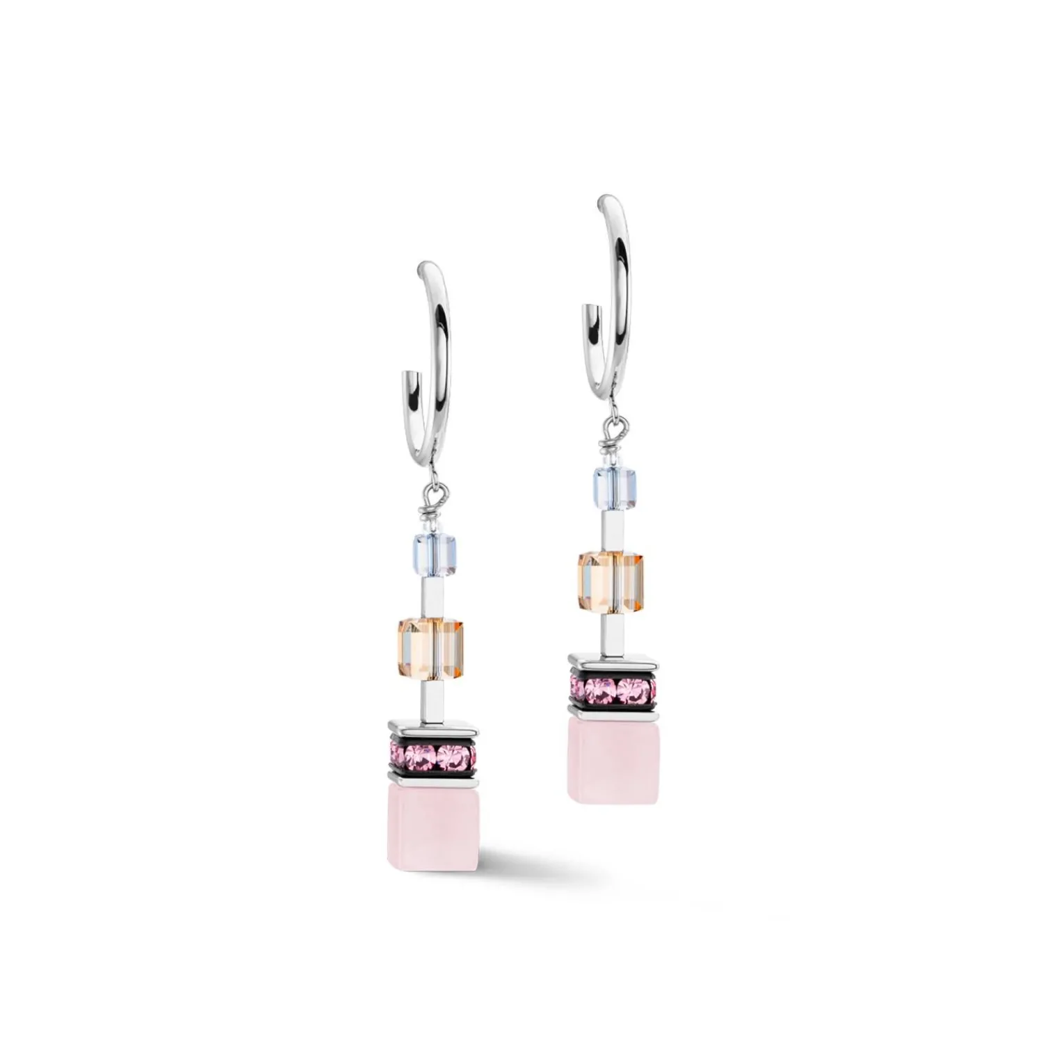 geocube_precious_statemen_0-6.webp COEUR DE LION Geocube® Precious Statement Ohrringe Silber-Pastell- Geocube® Mehrfarbig