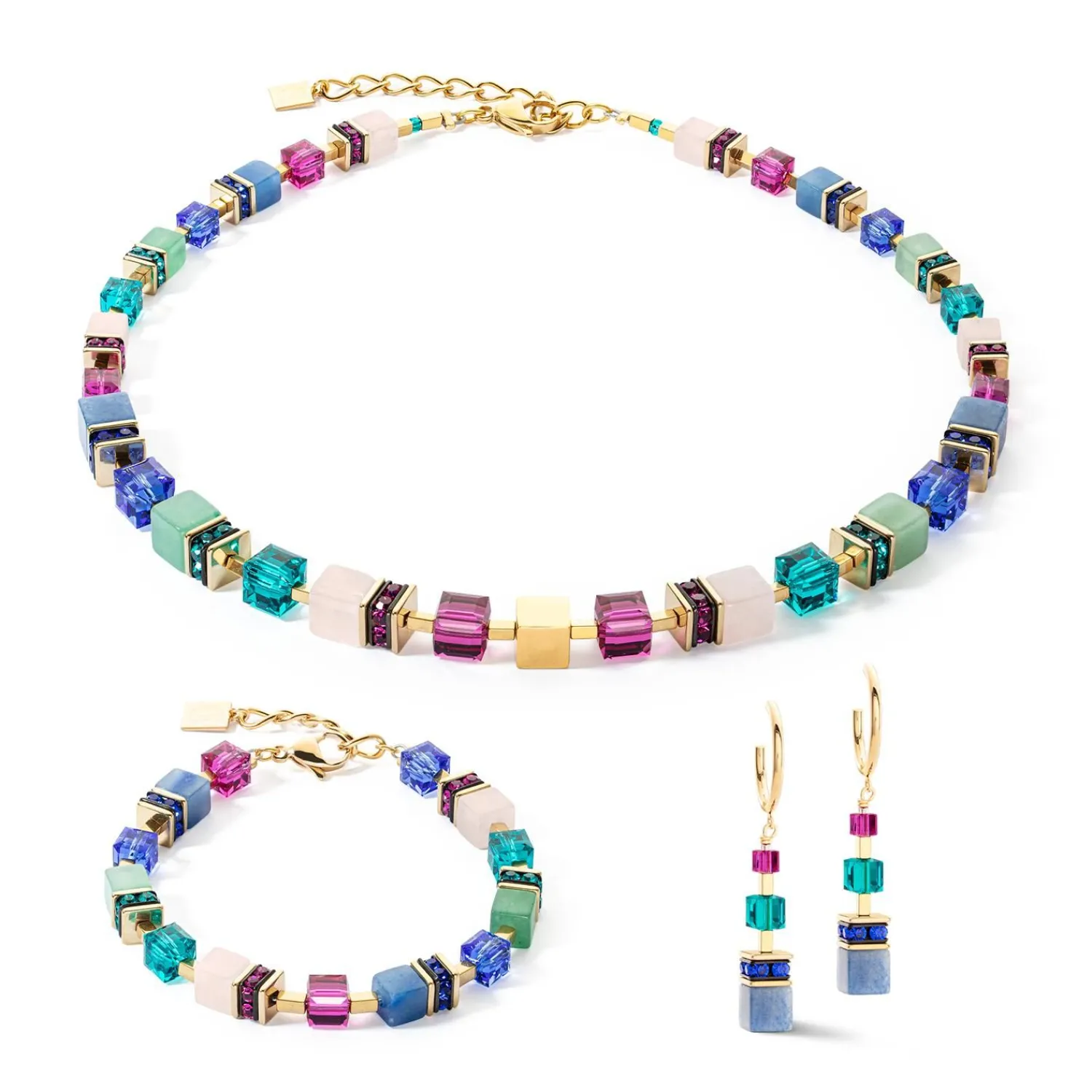 geocube_precious_statemen_1-15.webp COEUR DE LION Geocube® Precious Statement Halskette Gold-Mehrfarbig- Geocube® Halsketten