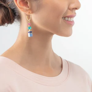 COEUR DE LION Geocube® Precious Statement Ohrringe Gold-Mehrfarbig- Geocube® Mehrfarbig