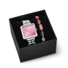 COEUR DE LION Geschenkset: Uhr Iconic Cube Viva Magenta Silber & Geocube® Iconic Armband Viva Magenta- Uhren