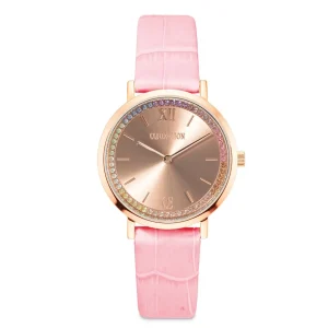 COEUR DE LION Geschenkset: Uhr Round Pastel Lovers Pink & Geocube® Iconic Armband Aqua-Apricot- Uhren