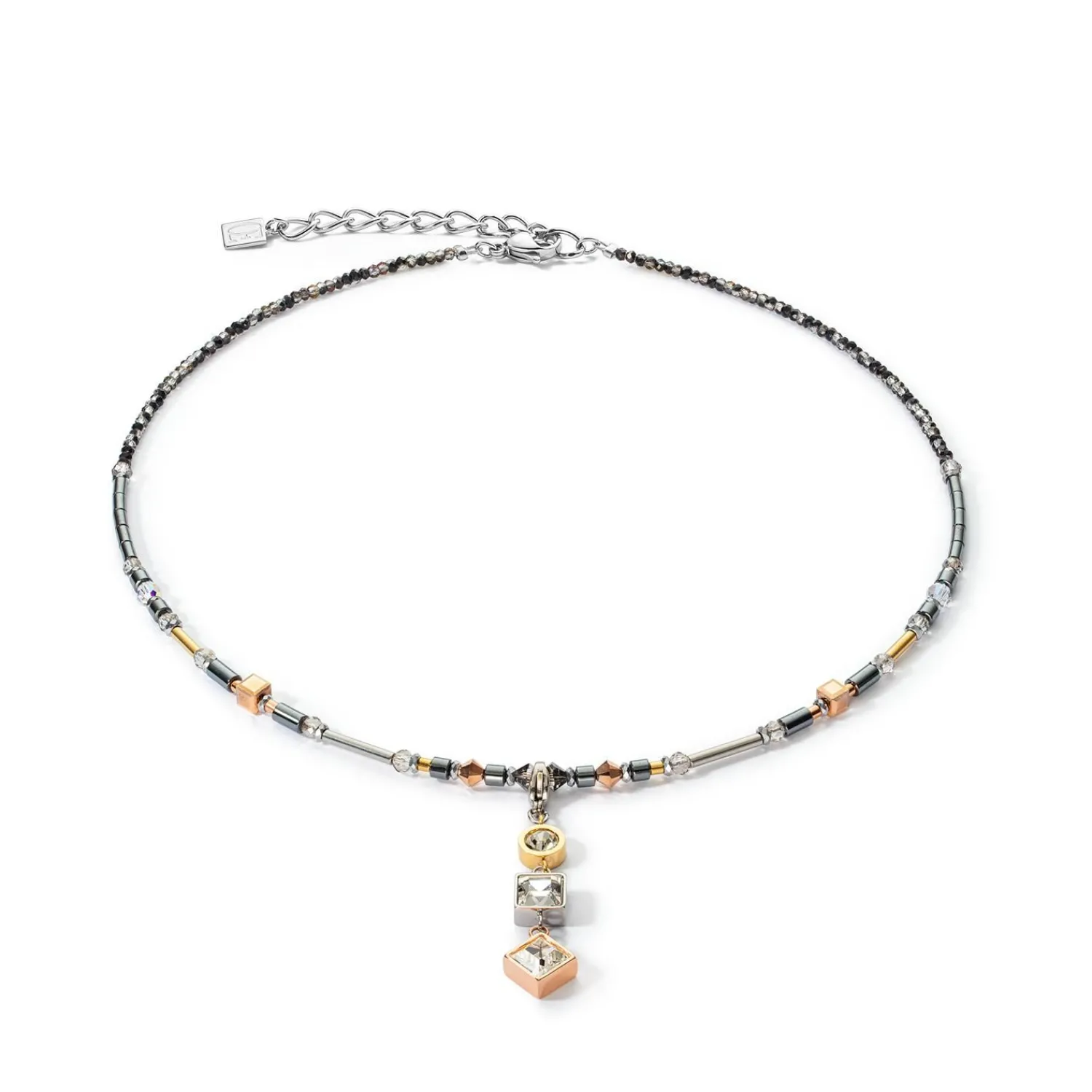 halskette_brilliant_squar_0-1.webp COEUR DE LION Halskette Brilliant Square Trilogy Austauschbarer Anhänger Tricolor- Kristallketten