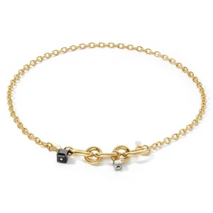 COEUR DE LION Halskette Chunky Chain Gold-Schwarz- Festliche Kollektion