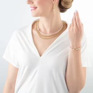 COEUR DE LION Halskette Kette & Pearl Fever Weißgold- Festliche Kollektion