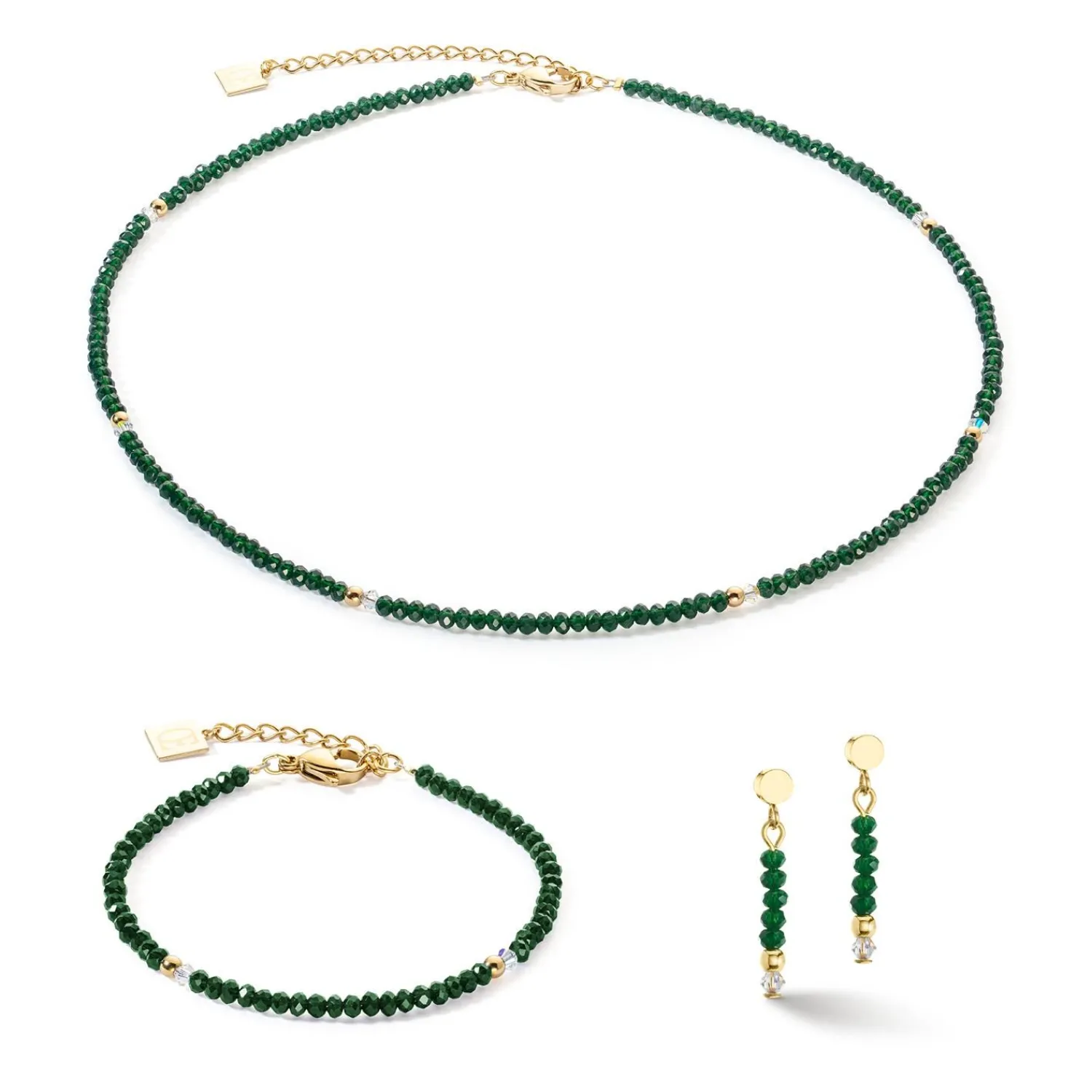 halskette_little_twinkle__1-1.webp COEUR DE LION Halskette Little Twinkle Gold-Dunkelgrün- Kristallhalsketten