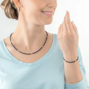 COEUR DE LION Halskette Little Twinkle Gold-Dunkelblau- Kristallhalsketten