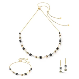 COEUR DE LION Halskette Mysterious Cubes & Pearls Gold-Schwarz- Perlenketten