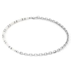 COEUR DE LION Halskette Pearls Fusion Gliederkette Weiß- Aber