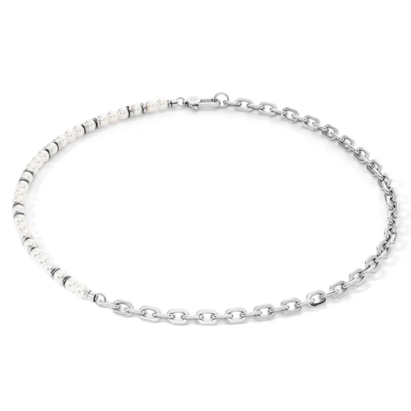 COEUR DE LION Halskette Pearls Fusion Gliederkette Weiß- Aber