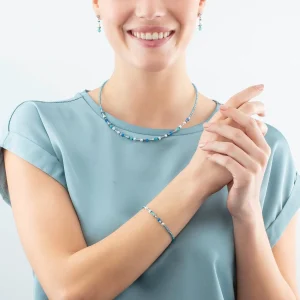 COEUR DE LION Halskette Princess Spheres Mix Türkis- Edelsteinketten