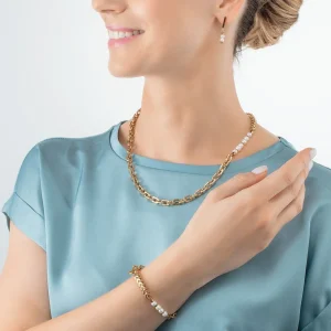 COEUR DE LION Halskette Shape Shifter Süßwasserperlen Gold- Perlenketten