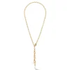 COEUR DE LION Halskette Y Navette Süßwasserperlen Gold- Multiwear-Halsketten