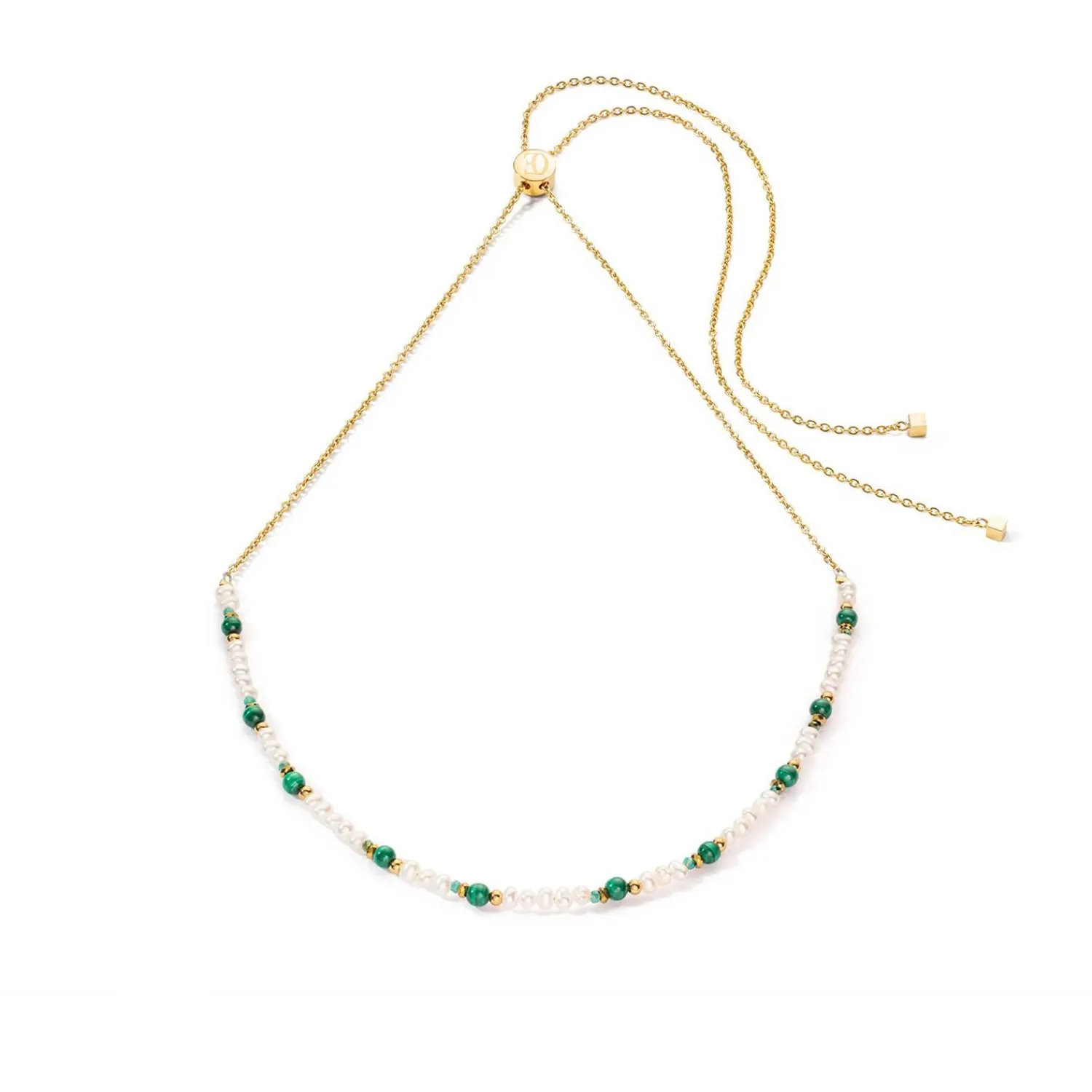 harmoniehalskette_swasser_0-2.webp COEUR DE LION Harmonie-Halskette, Süßwasserperlen, Malachit und Gold- Perlenketten