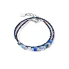 COEUR DE LION Joyful Colors Wickelarmband Silber Blau- Kristallarmbänder