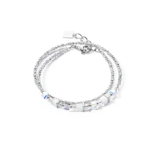 COEUR DE LION Joyful Colors Wickelarmband Silber Weiß- Fröhliche Farben