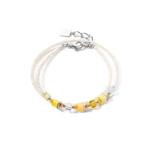 COEUR DE LION Joyful Colors Wickelarmband Silber Gelb- Fröhliche Farben