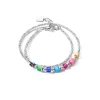 COEUR DE LION Joyful Colors Wickelarmband Silber Regenbogen- Fröhliche Farben