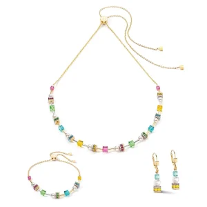 COEUR DE LION Joyful Cubes & Pearls Halskette Mehrfarbig- Kristallhalsketten