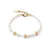 COEUR DE LION Mini Cubes Armband Gold Weiß- Hochzeit