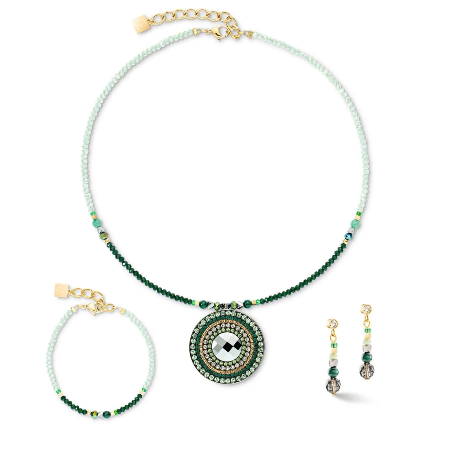 ohrringe_amulett_glamours_1-2.webp COEUR DE LION Ohrringe Amulett Glamouröses Grüngold- Edelsteinohrringe