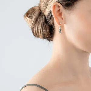 COEUR DE LION Ohrringe Amulett Glamouröses Grüngold- Kristallohrringe