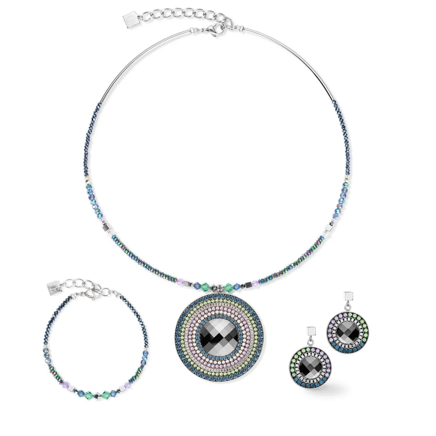 ohrringe_amulett_statemen_1.webp COEUR DE LION Ohrringe Amulett Statement Dunkelgrün- Kristallohrringe