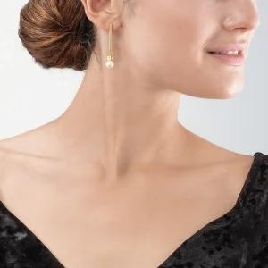 COEUR DE LION Ohrringe Asymmetrie Süßwasserperlen & Edelstahl Weißgold- Ohrstecker