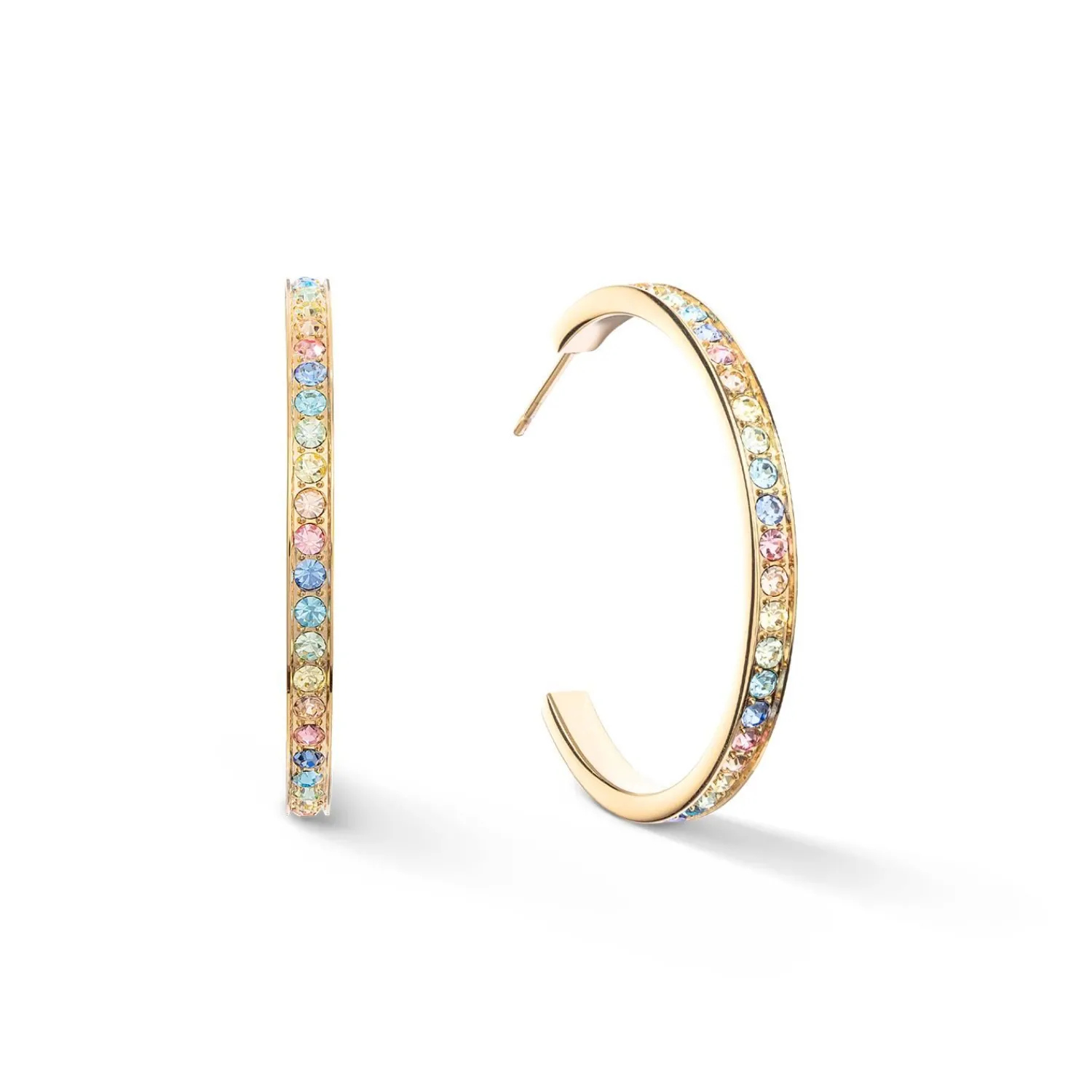 ohrringe_creolen__edelsta_0-4.webp COEUR DE LION Ohrringe Creolen 35 Edelstahl & Kristalle Gold Multi Pastell- Coeur Essentials