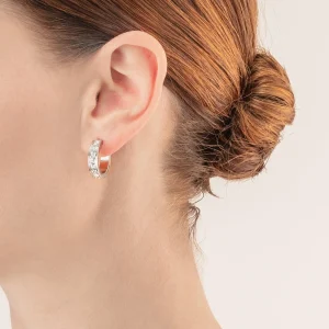 COEUR DE LION Ohrringe Creolen 20 Edelstahl & Kristalle Silber Kristall- Coeur Essentials