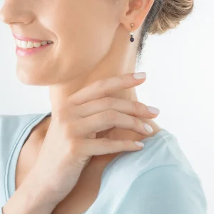 COEUR DE LION Ohrringe Flow Süßwasserperlen und Sodalithgold- Edelsteinohrringe