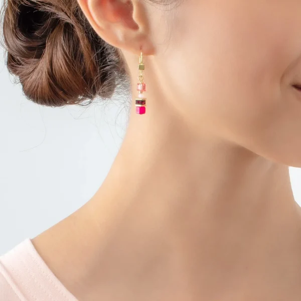 COEUR DE LION Ohrringe Mini Cubes Magenta- Ohrstecker