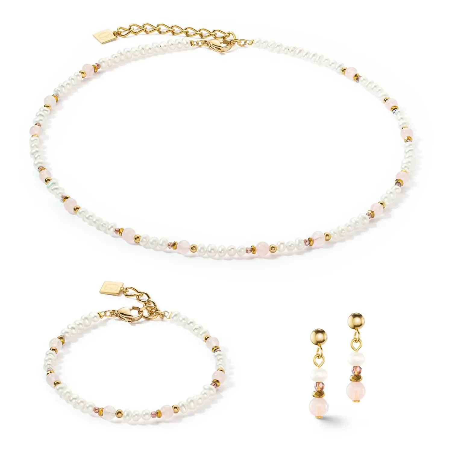 ohrringe_romantische_swas_1-3.webp COEUR DE LION Ohrringe Romantische Süßwasserperlen & Rosenquarz Gold- Edelsteinohrringe