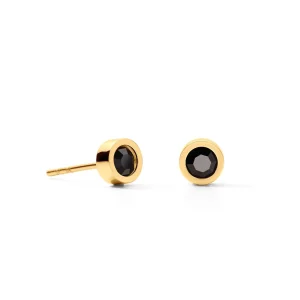 COEUR DE LION Ohrringe Sparkling Dots Gold-Schwarz- Ohrstecker