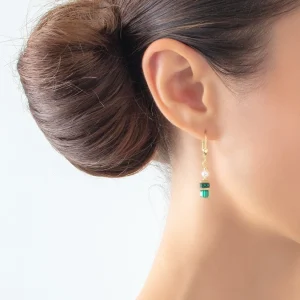 COEUR DE LION Ohrringe Sparkling Princess Gold-Grün- Festliche Kollektion