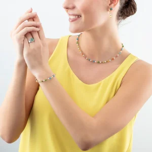 COEUR DE LION Ohrringe Spikes Quadratisch Aventurin Silber-Grün- Ohrstecker