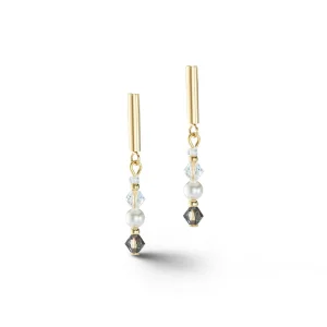 COEUR DE LION Princess Pearls Ohrringe in Grau-Kristall- Kristallohrringe