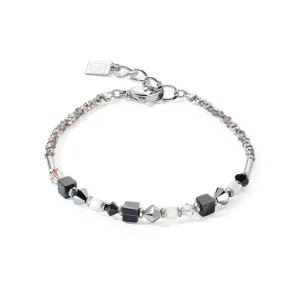 COEUR DE LION Princess Shape Mix Armband Schwarz-Weiß- Edelsteinarmbänder