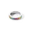 COEUR DE LION Ring Edelstahl & Kristalle Silber Mehrfarbig- Mix&And&Match-Ringe