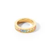 COEUR DE LION Ring Edelstahl & Kristalle Gold Multi Pastell- Mix&And&Match-Ringe