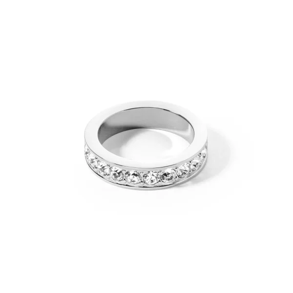 COEUR DE LION Ring Edelstahl & Kristalle Silberkristall- Mix&And&Match-Ringe