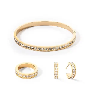 COEUR DE LION Ring Edelstahl & Kristalle Goldkristall- Mix&And&Match-Ringe