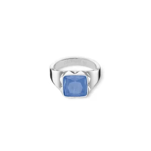 COEUR DE LION Ring Spikes Quadrat Aventurin Silber-Blau- Unisex Edition